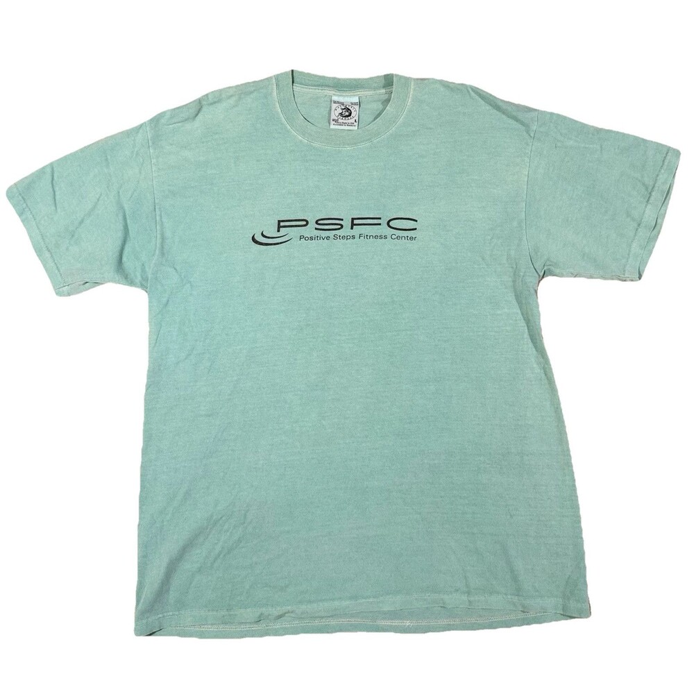 Vintage ANVIL Preshrunk USA T-Shirt Authentic Pigment Short Sleeve Mens Green L